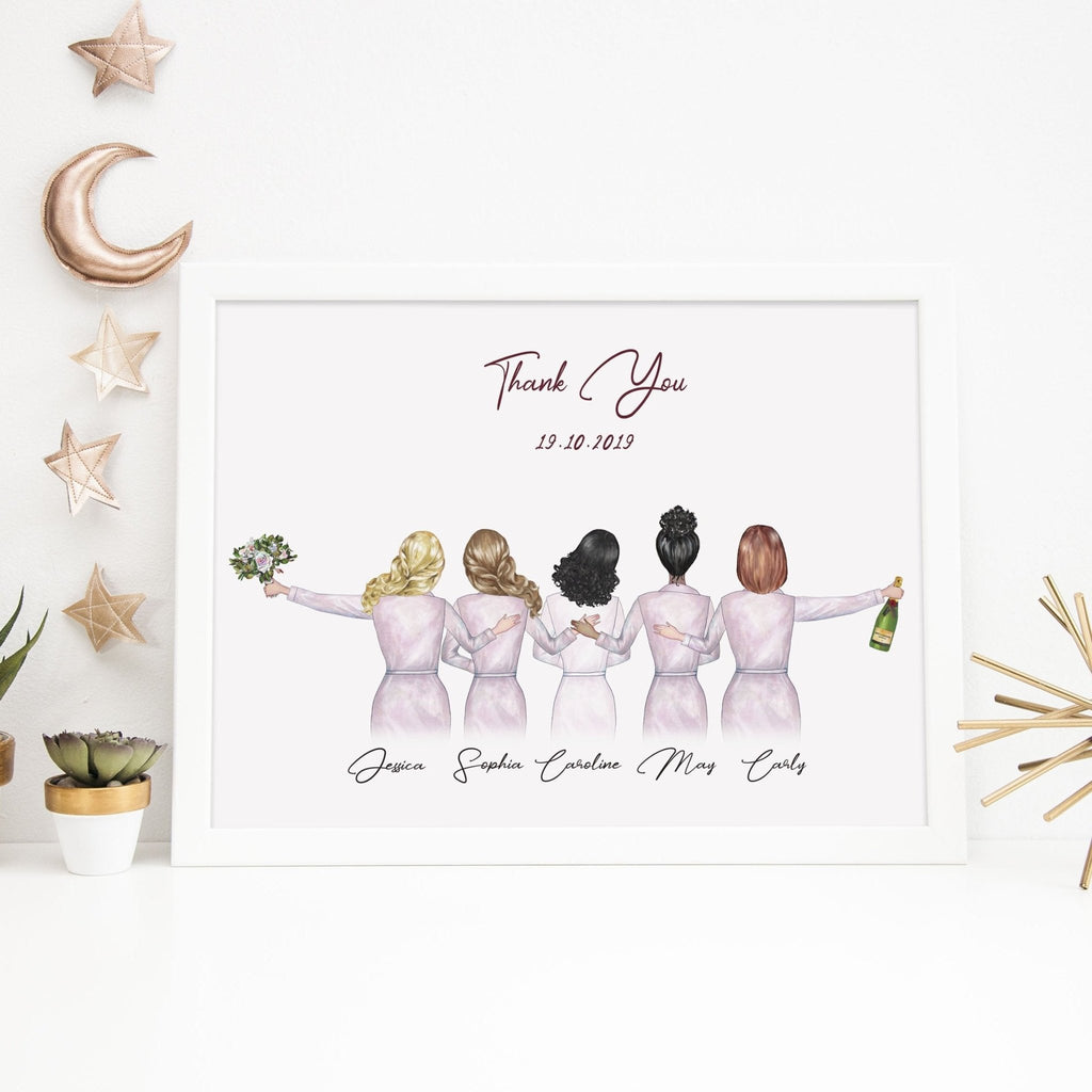 Bride and best sale bridesmaid print