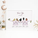 Wedding Bridesmaid Proposal Card | Thank You Card Print - Pink Positive