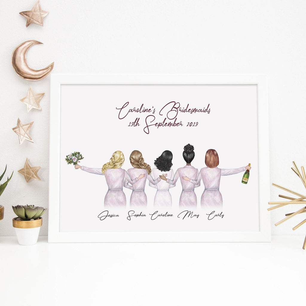 Wedding Bridesmaid Proposal Card | Thank You Card Print - Pink Positive